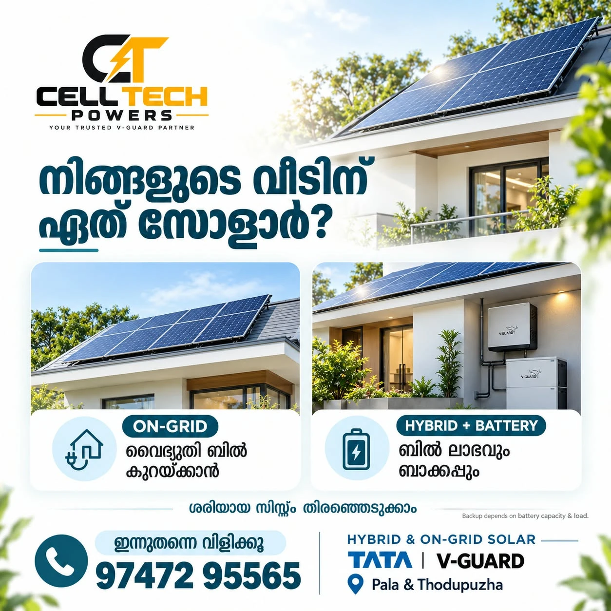 On-grid and hybrid solar systems — Celltech Powers