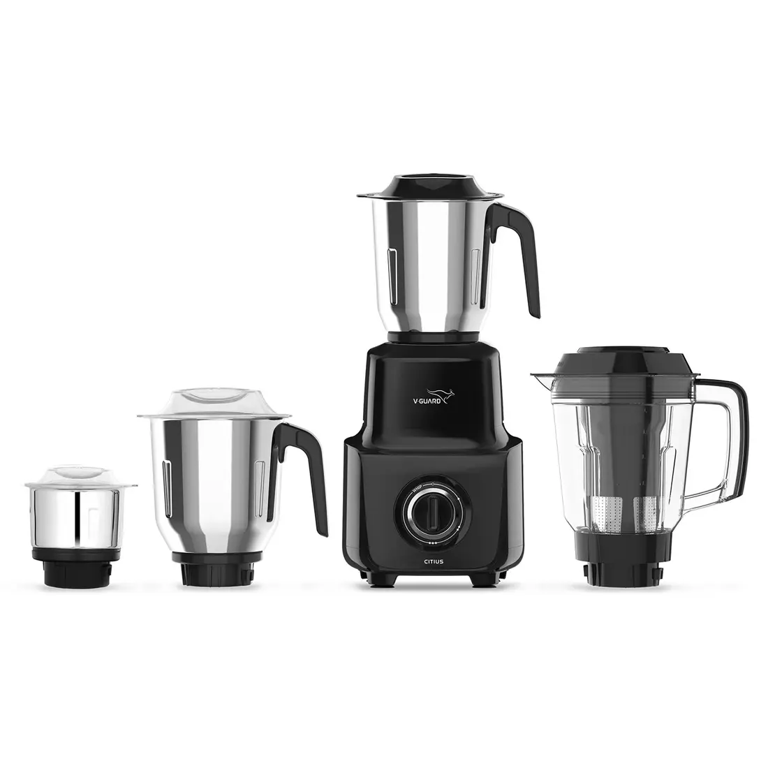 V-Guard Citius 750 watt juicer mixer grinder with four jars