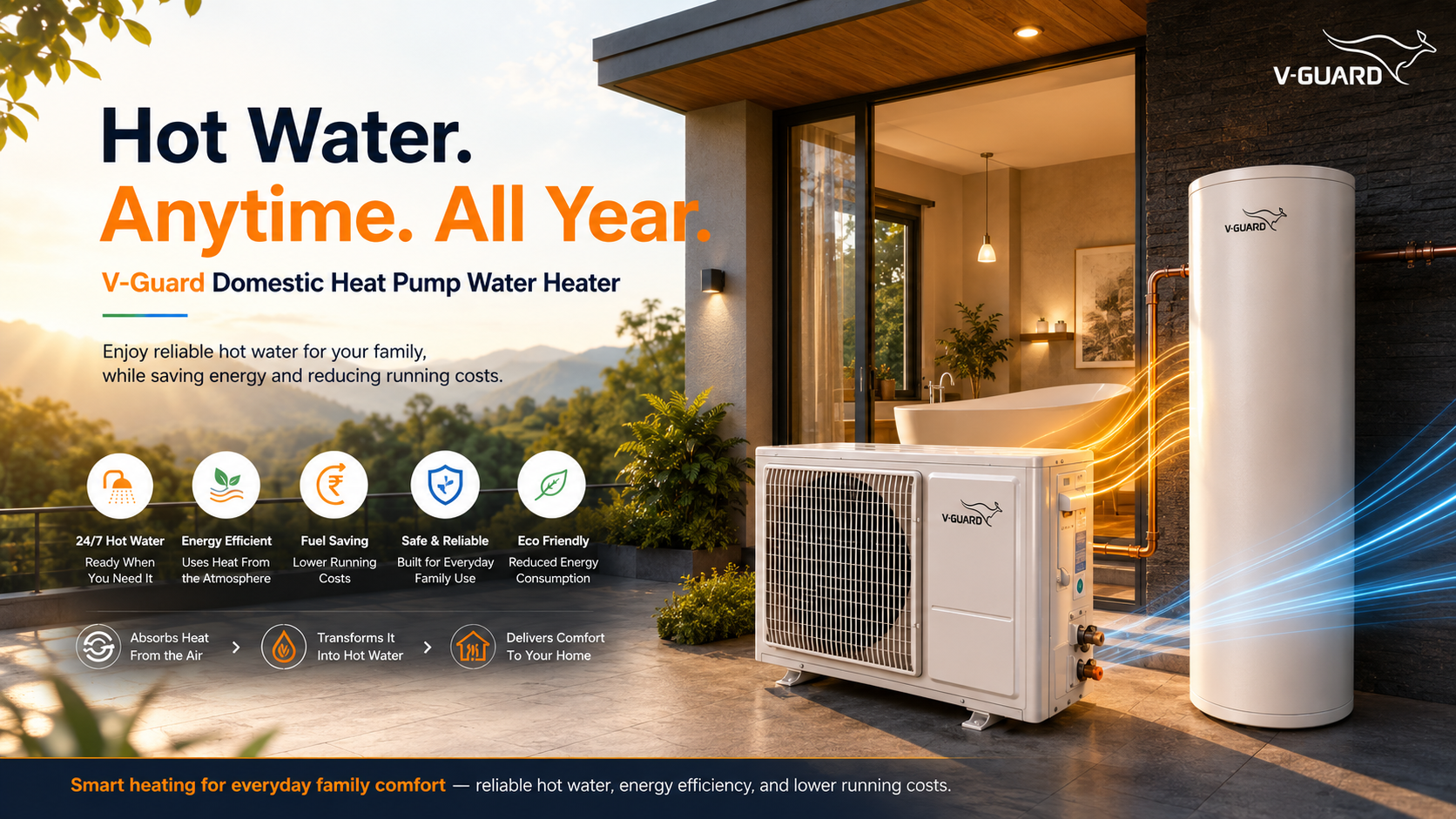 V-Guard domestic heat pump water heater
