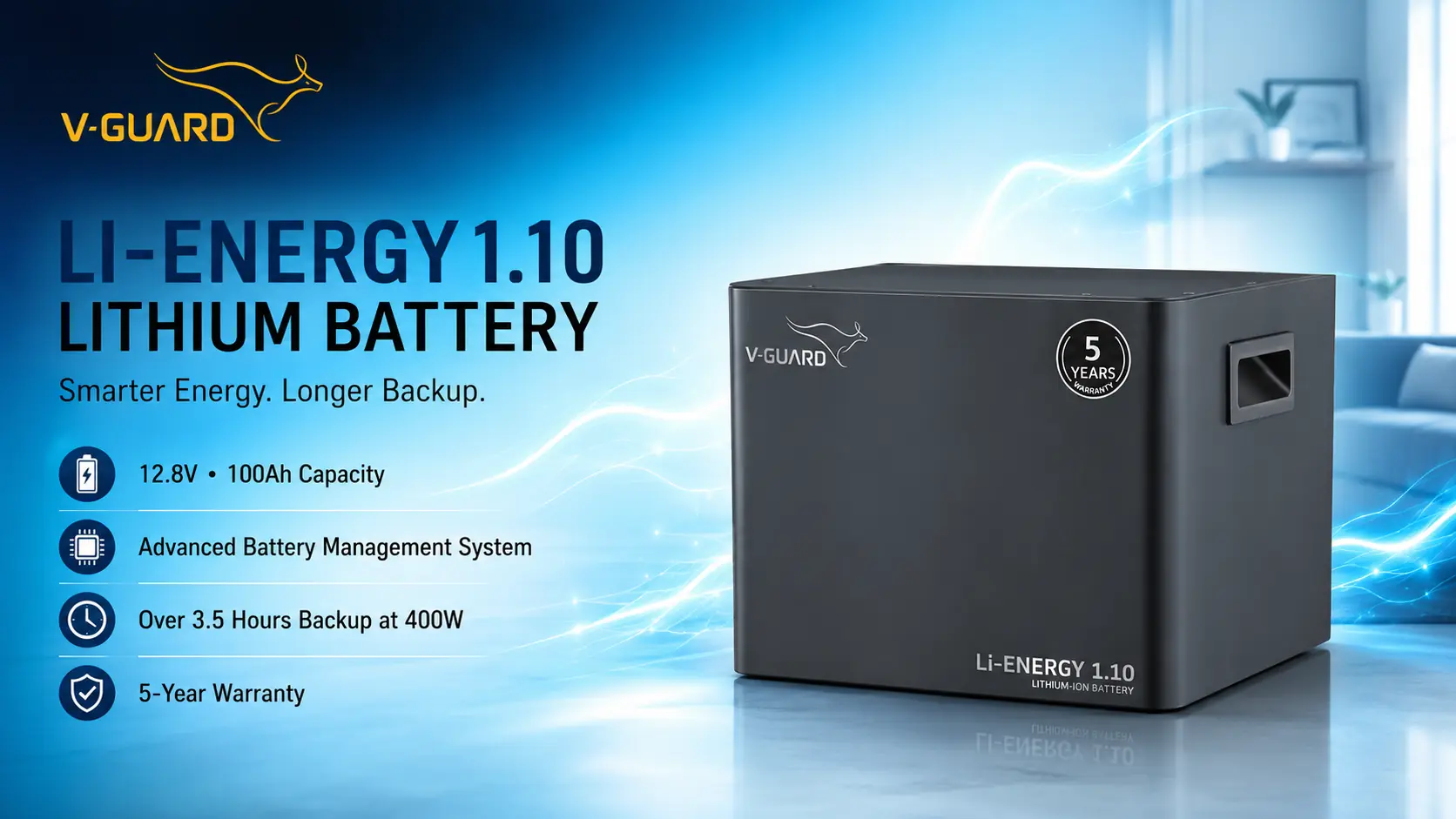 V-Guard Li-Energy 1.10 lithium-ion battery